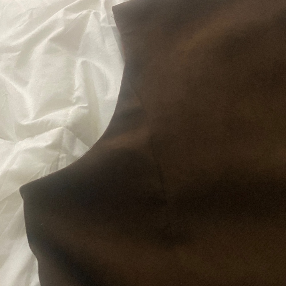 Asymmetrical suede like brown Dress - Picture 6 of 8